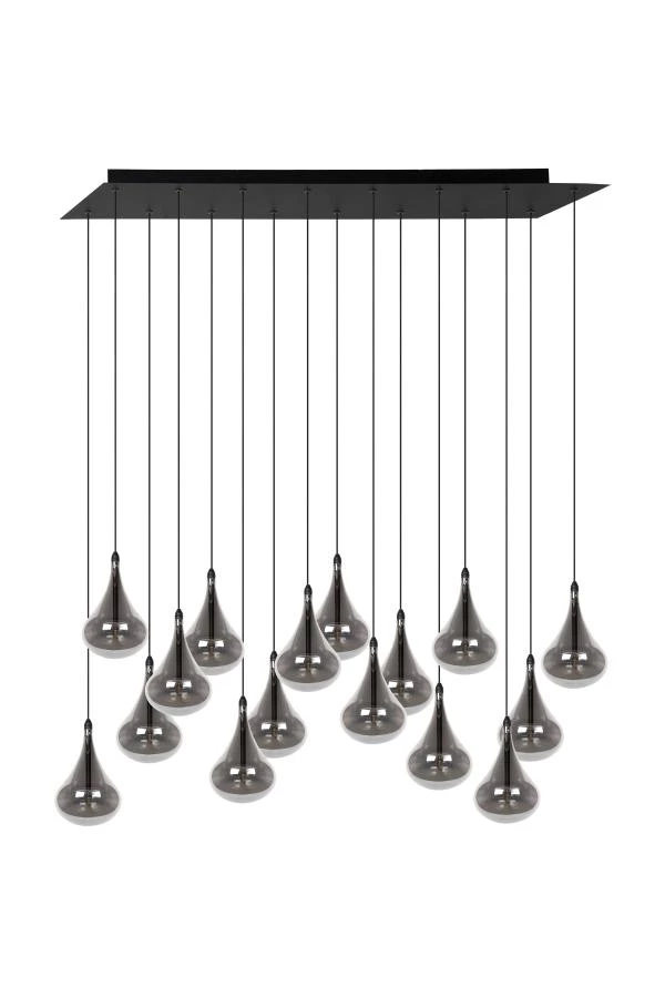 Lucide TEARS - Lámpara colgante - LED Regul. - G4 - 16x1,5W 3000K - Negro - apagado